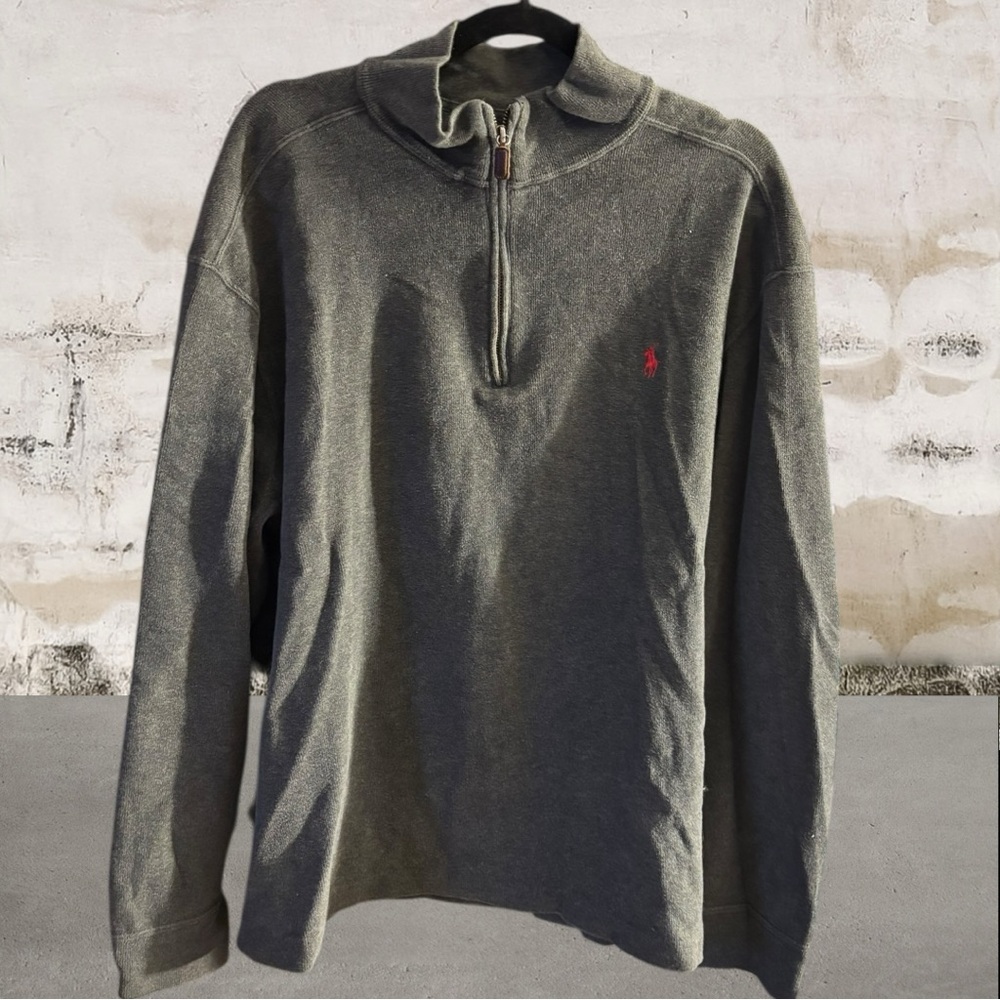 Polo Ralph Lauren Men's Gray Quarter-Zip Pullover Size XL